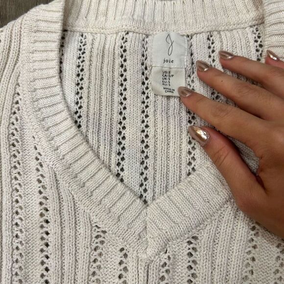 Joie Knit Sweater Pullover Sleeveless Vest Top White Cream - Picture 3 of 4